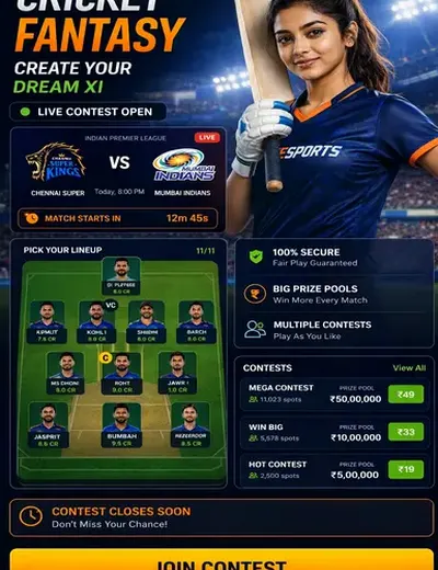Comewin (come to win) fantasy cricket & matchday visual 3